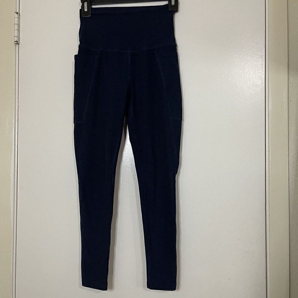 BEYOND YOGA Navy blue high waist side pocket athletic workout leggings XS